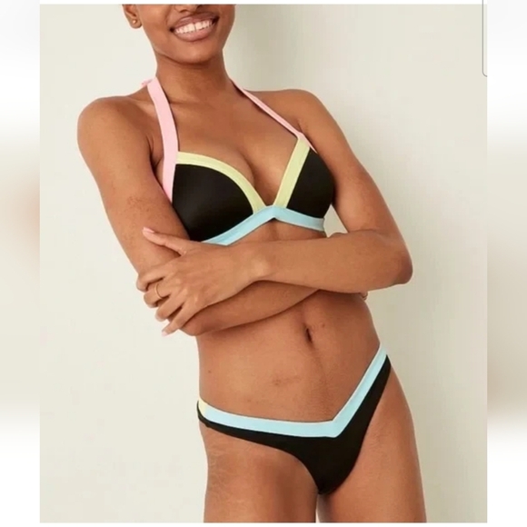 Victoria's Secret Other - Victoria's Secret PINK Push Up Triangle Padded Bikini Swim Set Size M/XXL